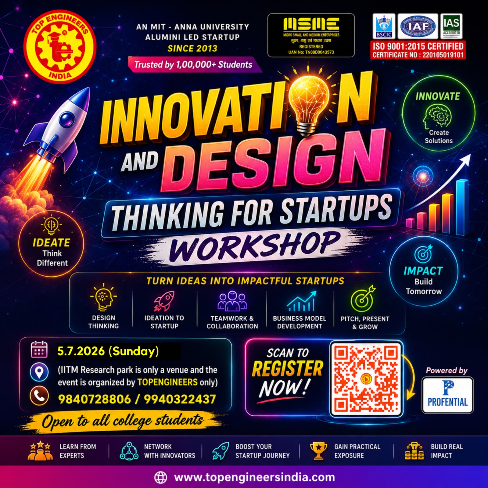 Innovation and Design Thinking for Startups Workshop 2026 Workshop Poster 